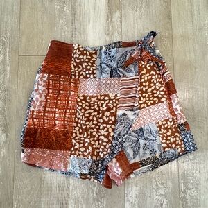 PINK LILY | Geometric Patchwork Skort- Size Small